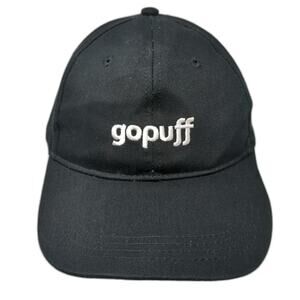 Gopuff Baseball Cap Black White One Size Slideback Embroidered Logo 6 Panel hat